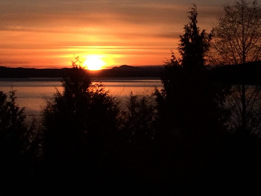 sunset out the door